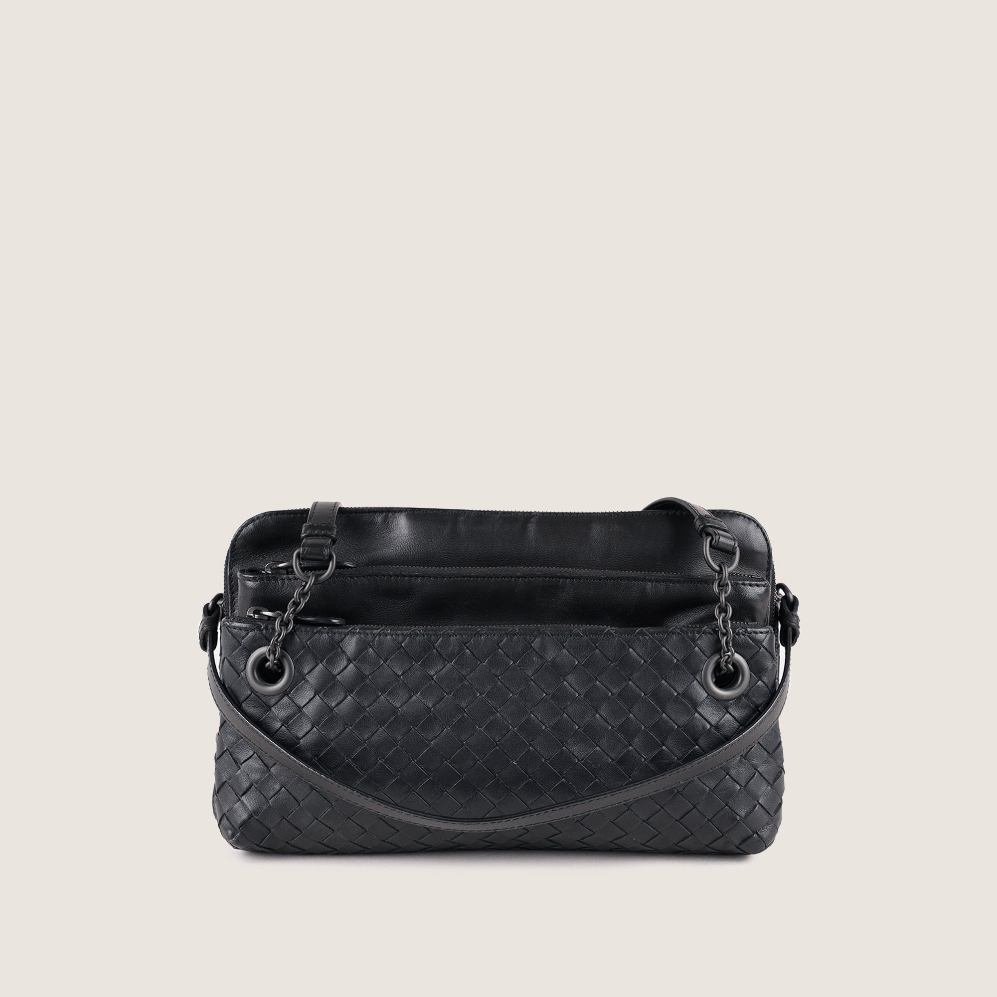 Triple Zip Shoulder Bag