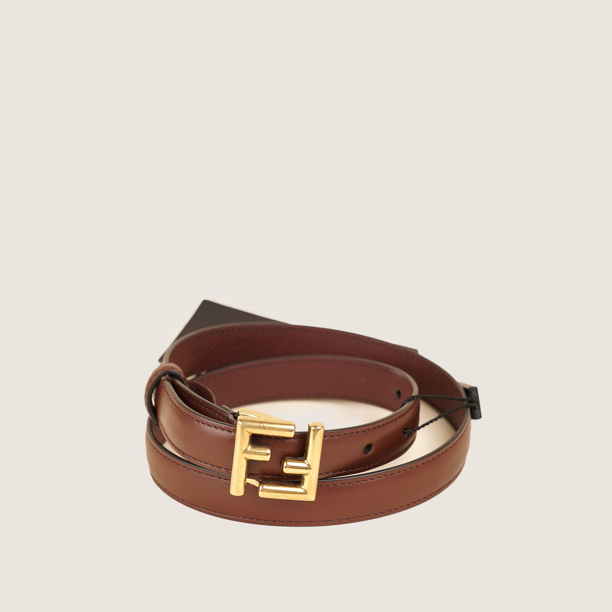 fendi brown leather belt