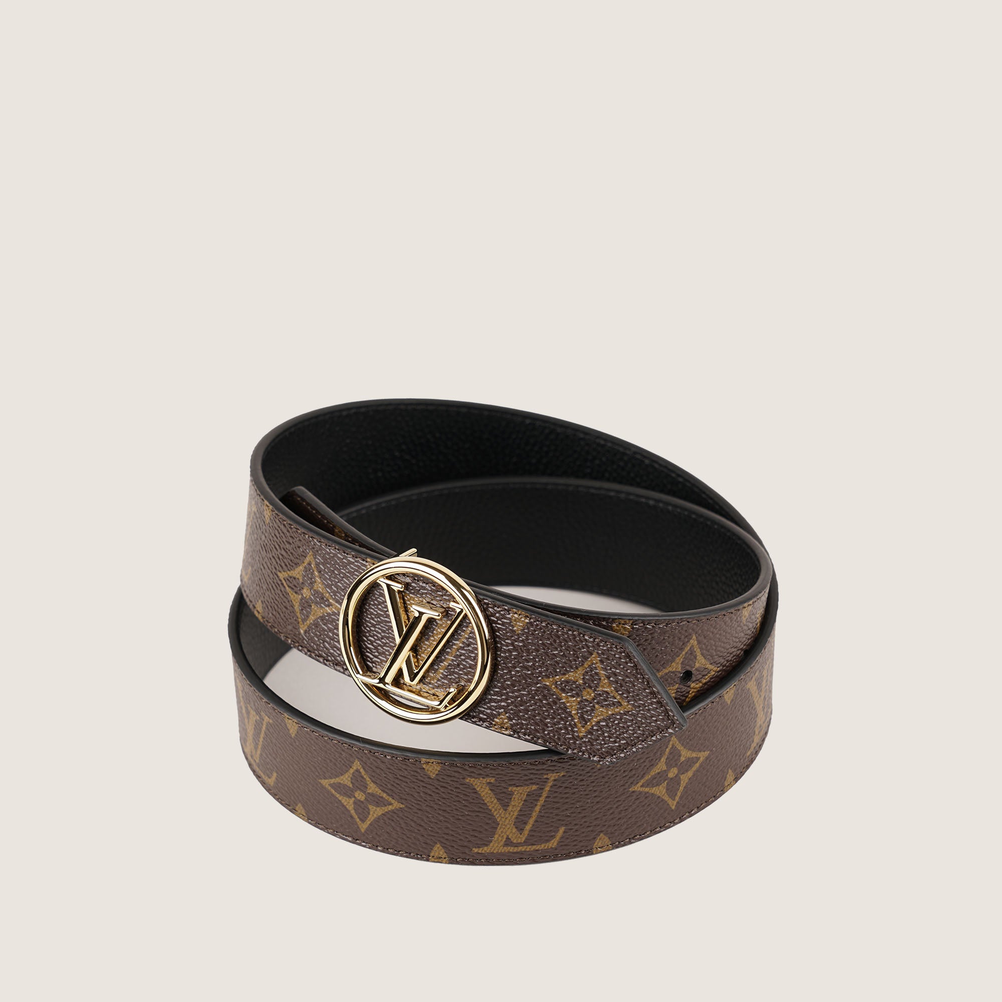 LV Circle 35mm Reversible Belt Louis Vuitton Monogram Black Circle 35mm Reversible Belt 36  main image 4