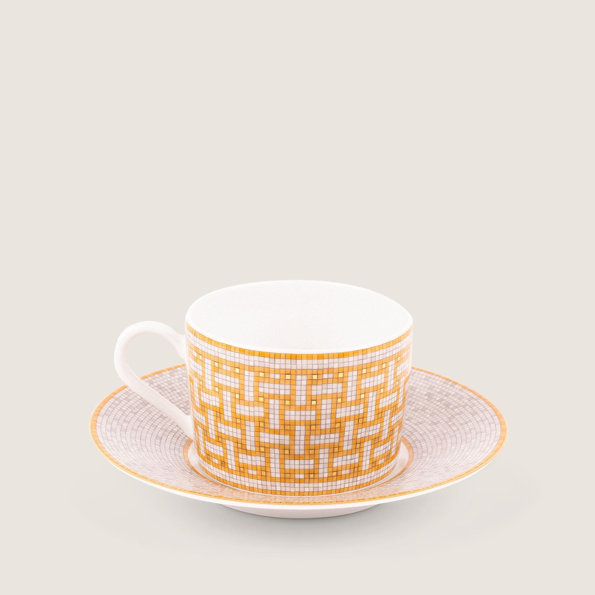 Mosaique Au 24 Gold Tea Cup and Saucer - HERMÈS - Affordable Luxury image
