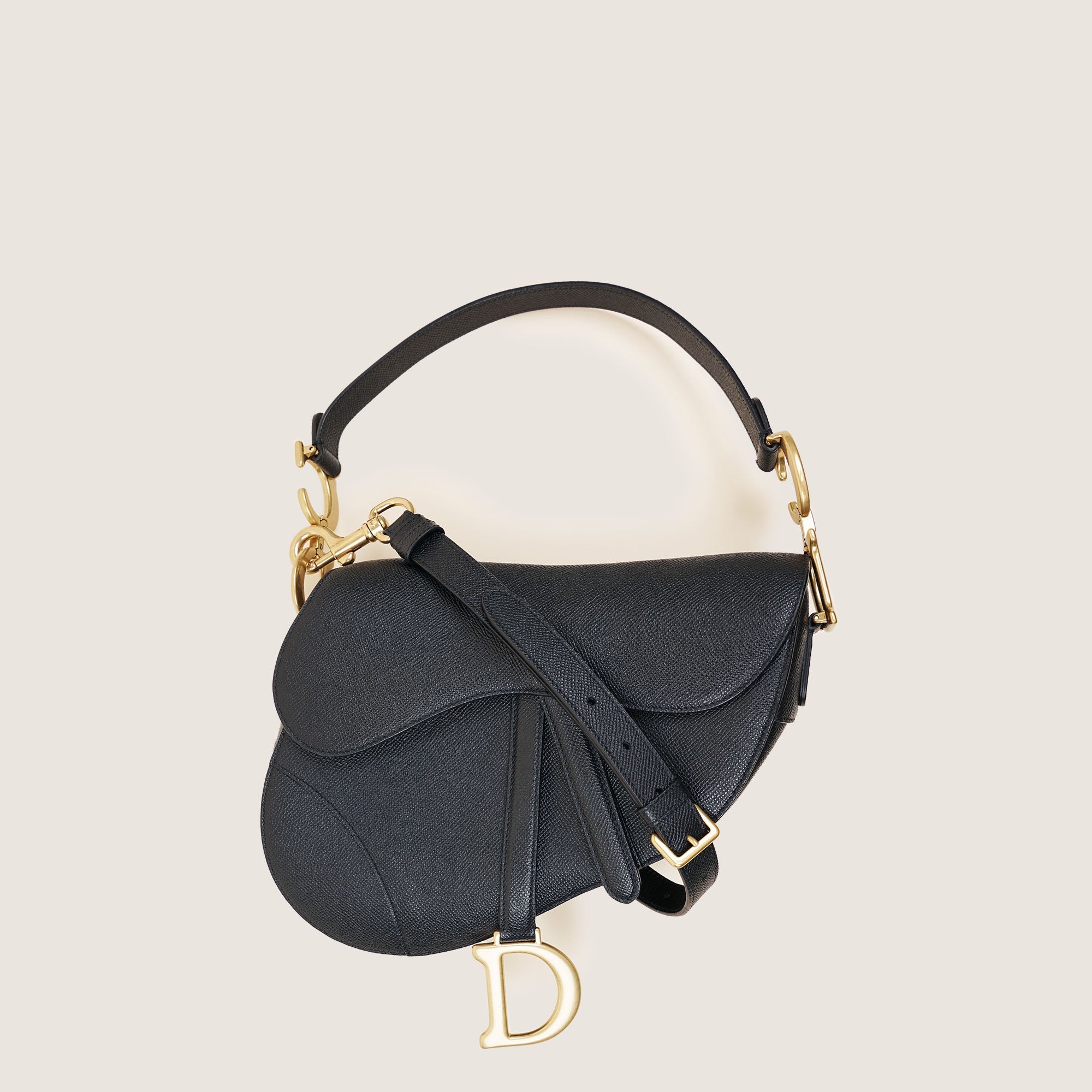 Shop Christian Dior Saddle Bag Black Leather | Affordable Luxury