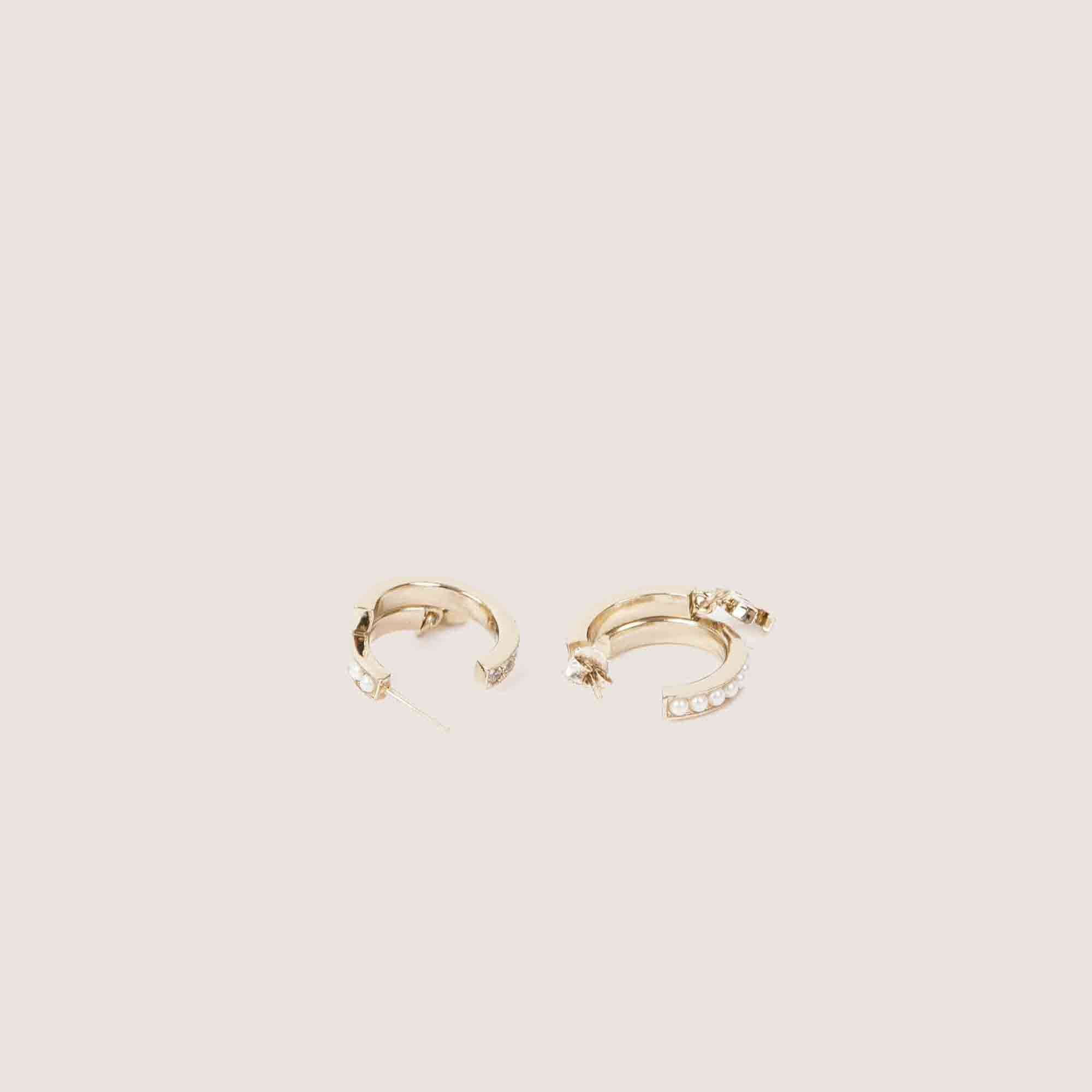 CC-logo Crystal Pearl Hoops - CHANEL - Affordable Luxury image