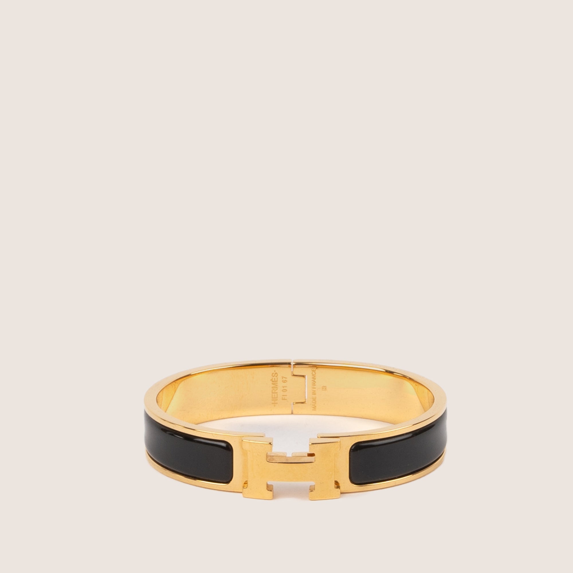 Clic H Narrow Black & Gold - HERMÈS - Affordable Luxury image