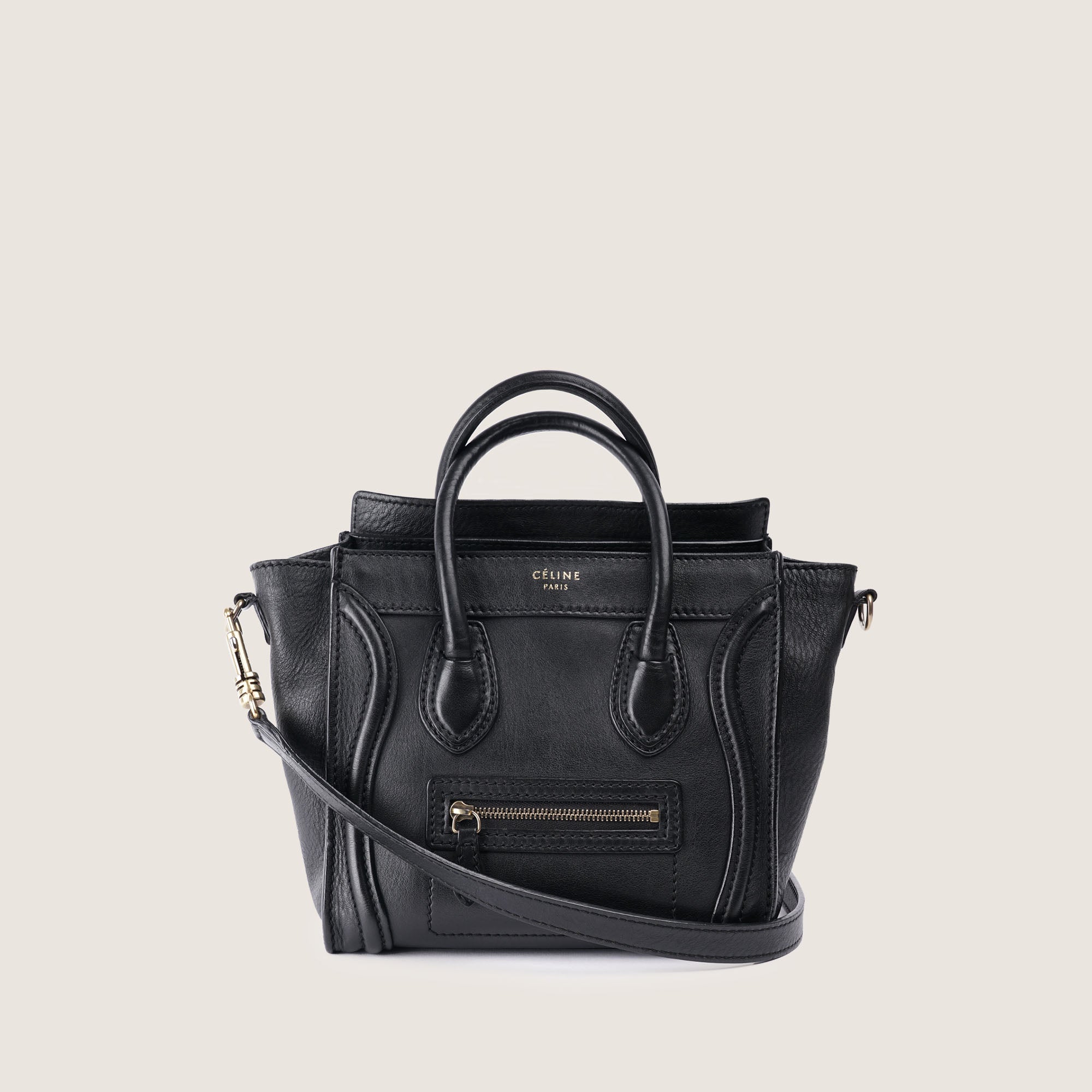 Nano Luggage Black Calfskin - CELINE - Affordable Luxury image