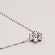 Platinum & Diamonds Flower Pendant Necklace thumbnail image