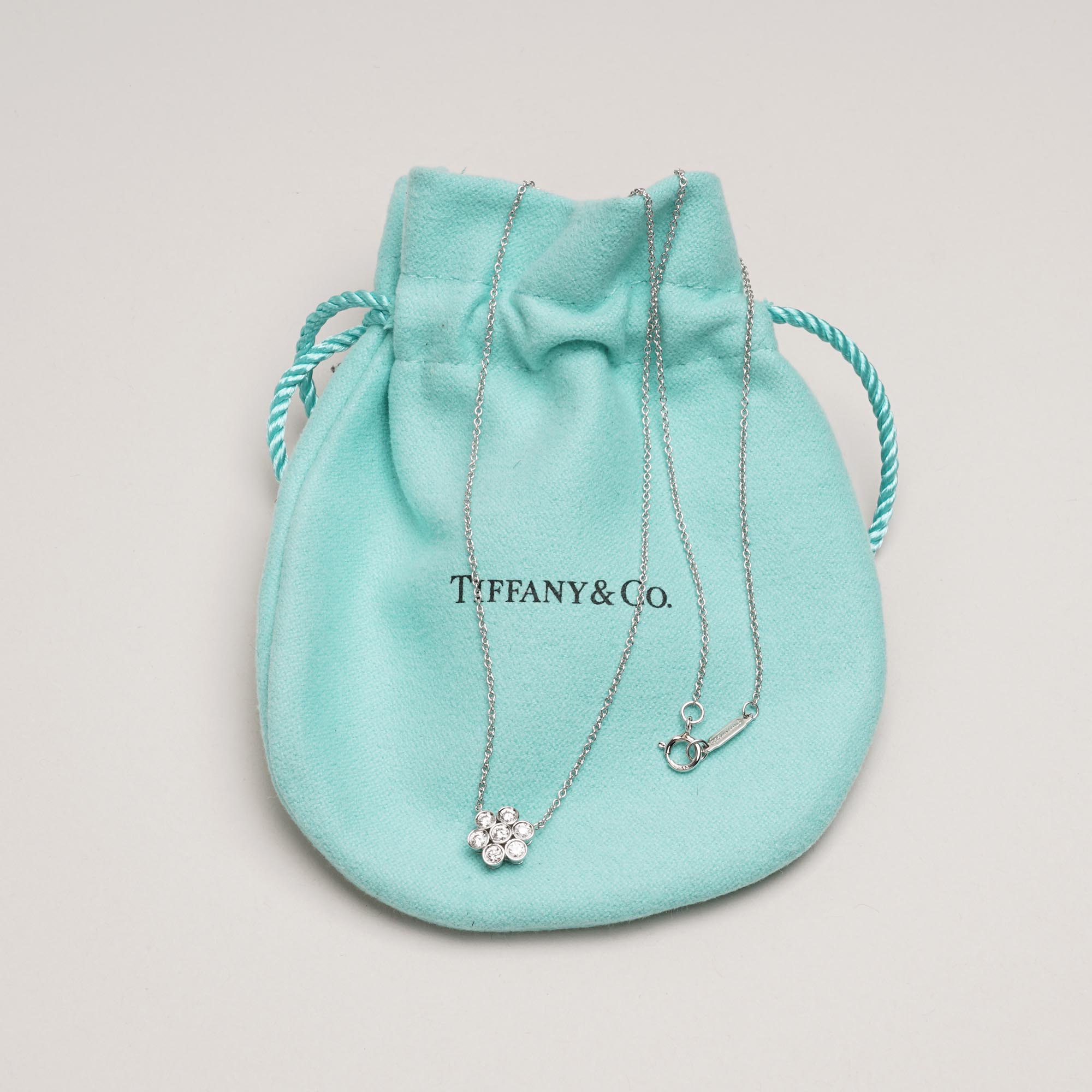 Platinum & Diamonds Flower Pendant Necklace image