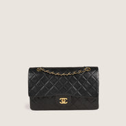 Classic Medium Double Flap Bag Black thumbnail image