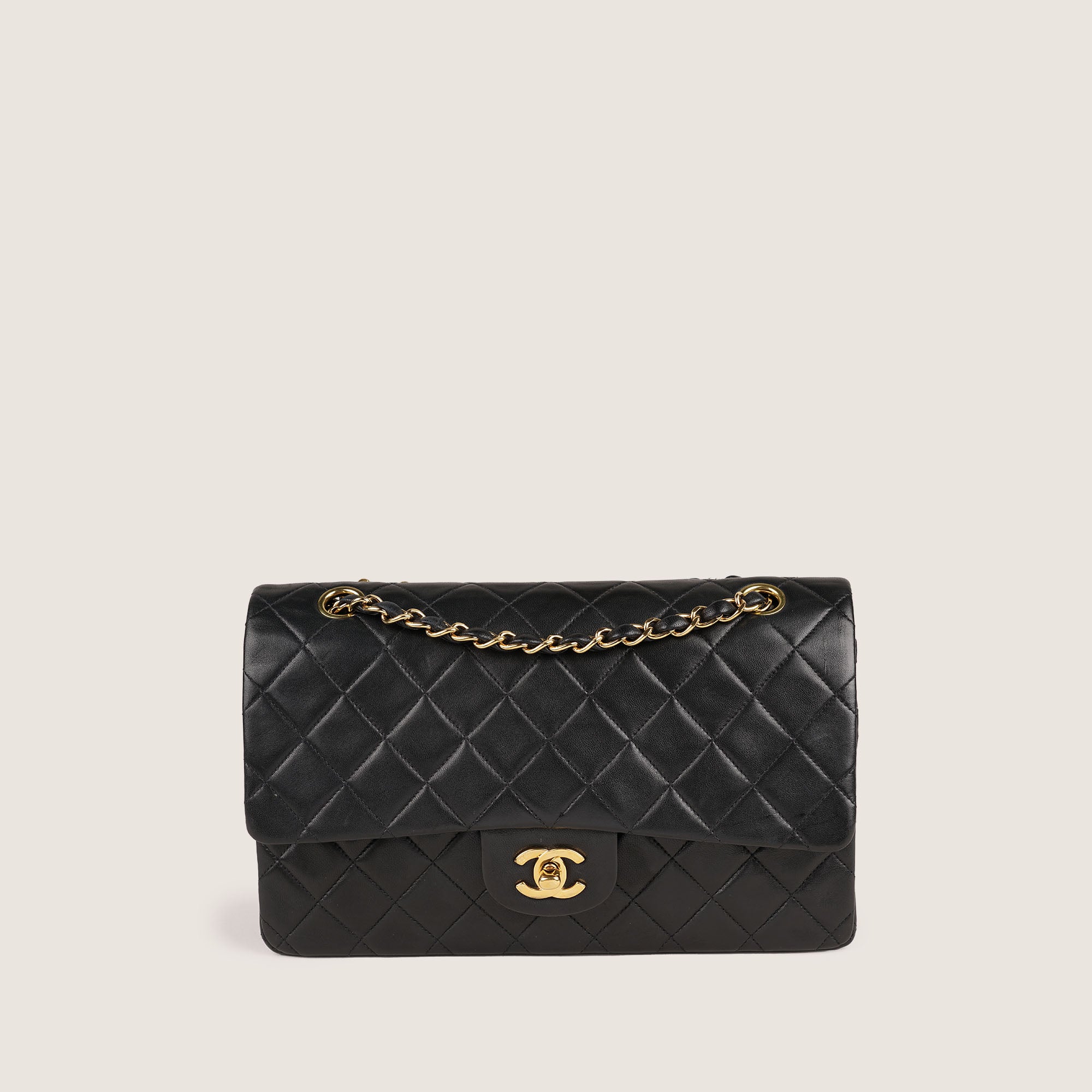 Classic Medium Double Flap Bag Black