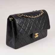 Classic Medium Double Flap Bag Black thumbnail image