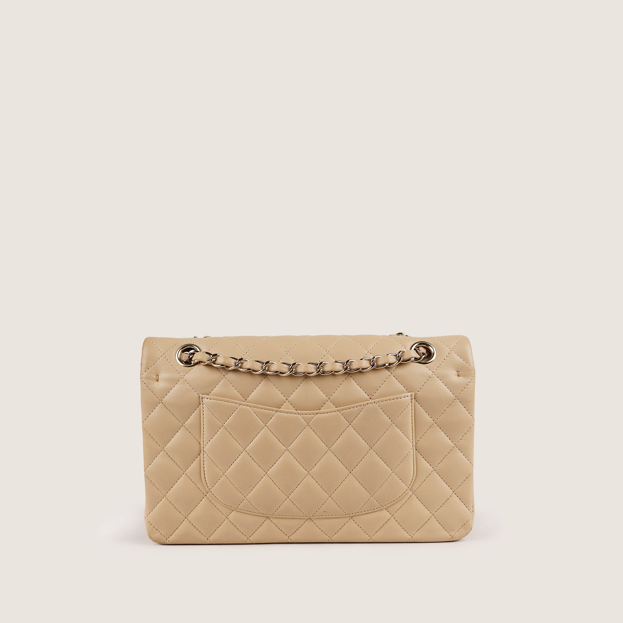 Classic Medium Double Flap Bag Beige