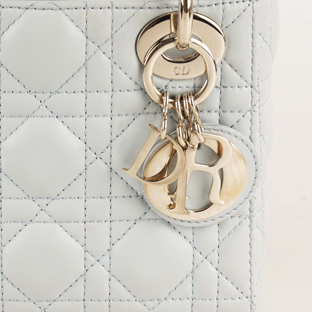 Mini Lady Dior Handbag Placid Blue Cannage Lambskin Leather image