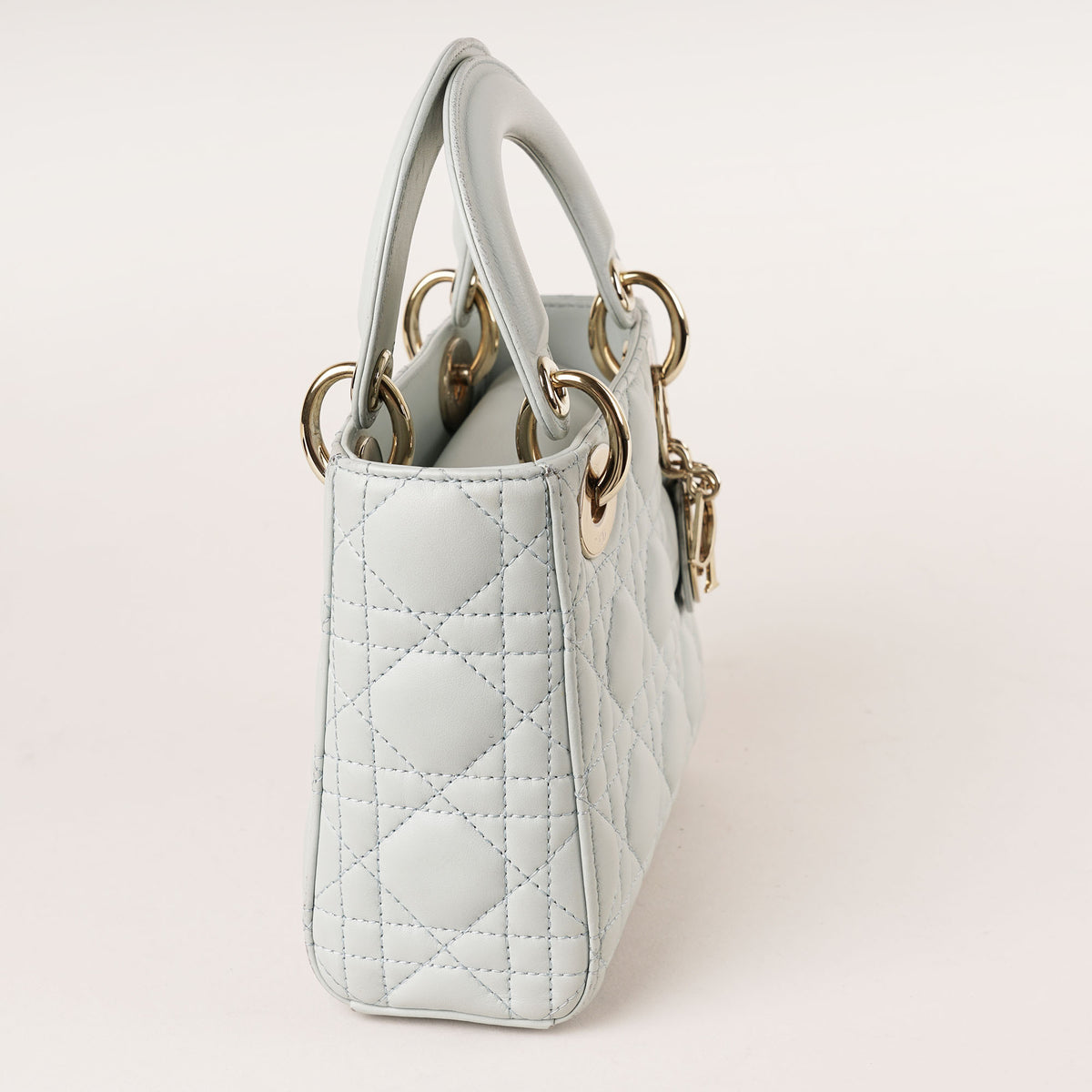 Mini Lady Dior Handbag Placid Blue Cannage Lambskin Leather image
