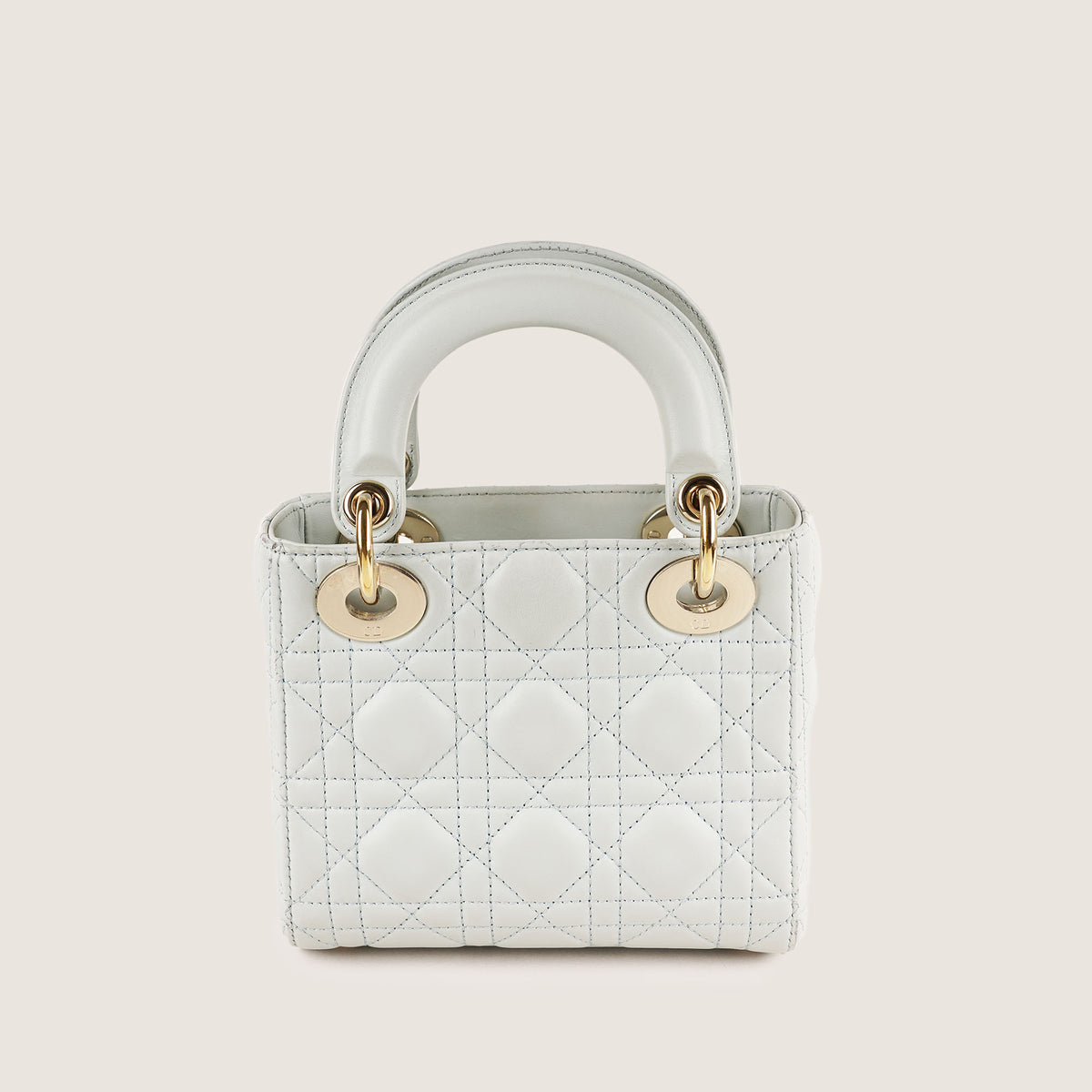 Mini Lady Dior Handbag Placid Blue Cannage Lambskin Leather