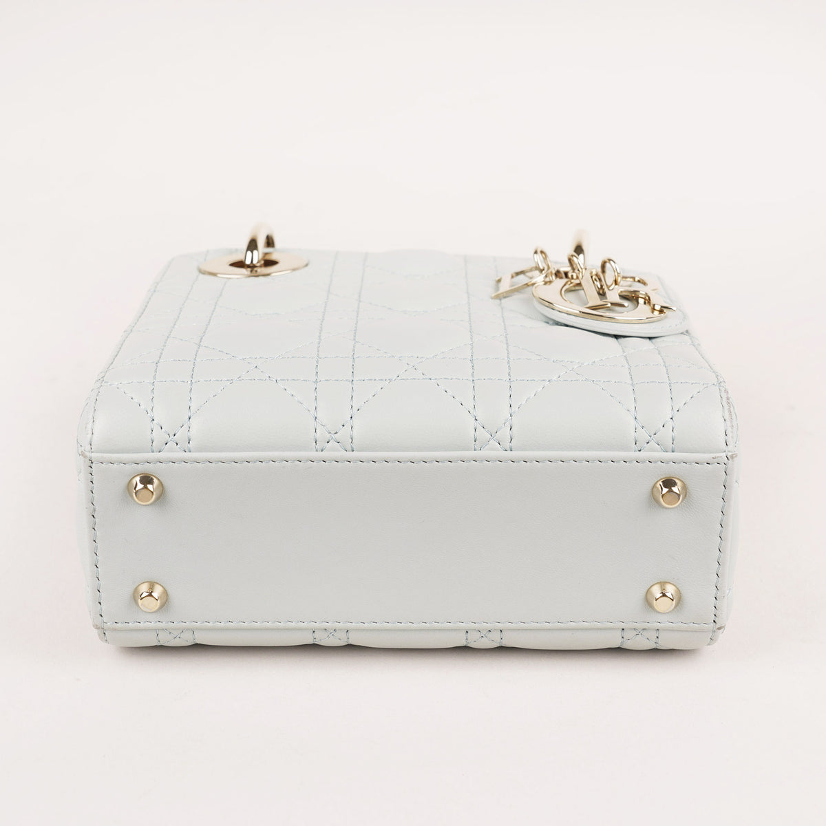 Mini Lady Dior Handbag Placid Blue Cannage Lambskin Leather image