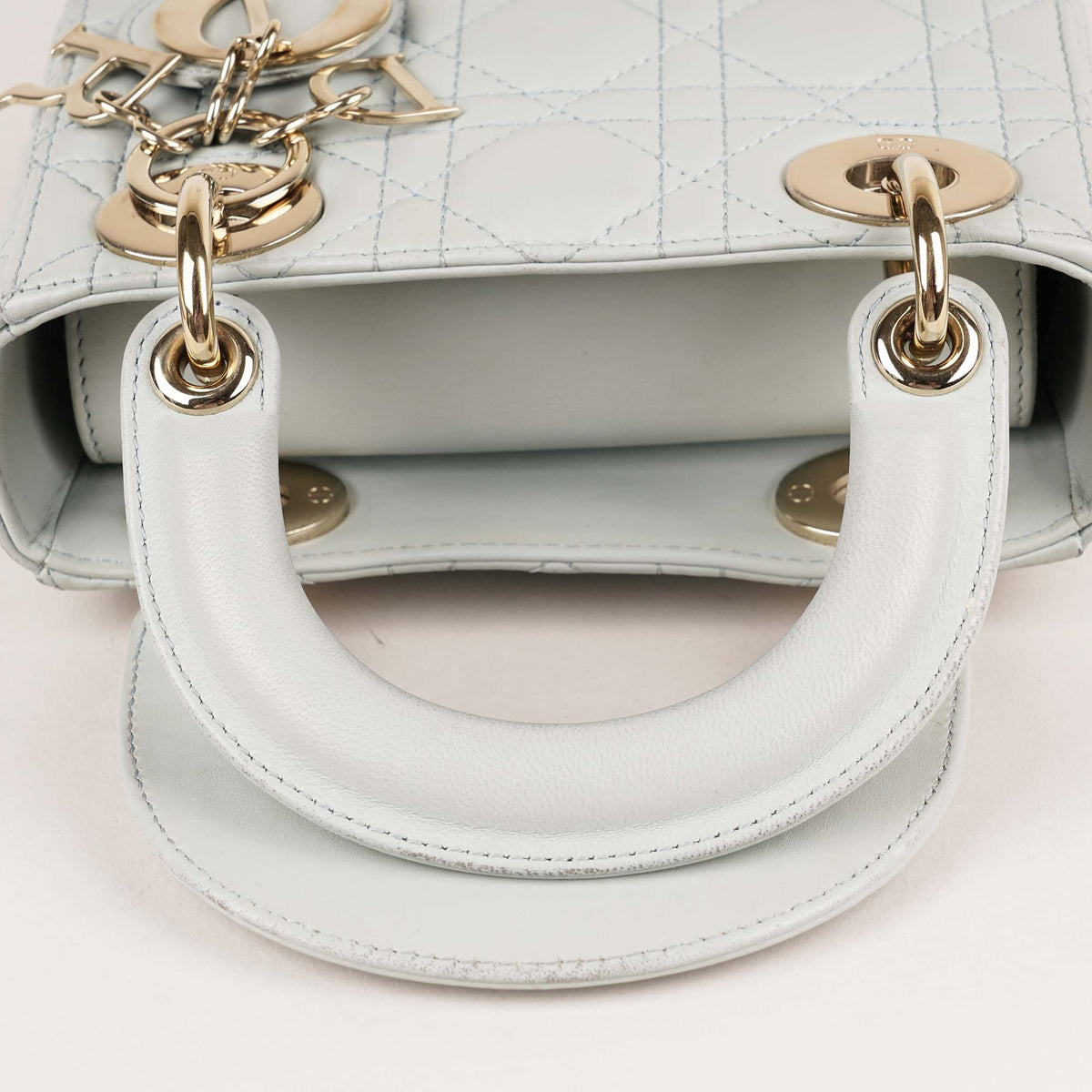 Mini Lady Dior Handbag Placid Blue Cannage Lambskin Leather image