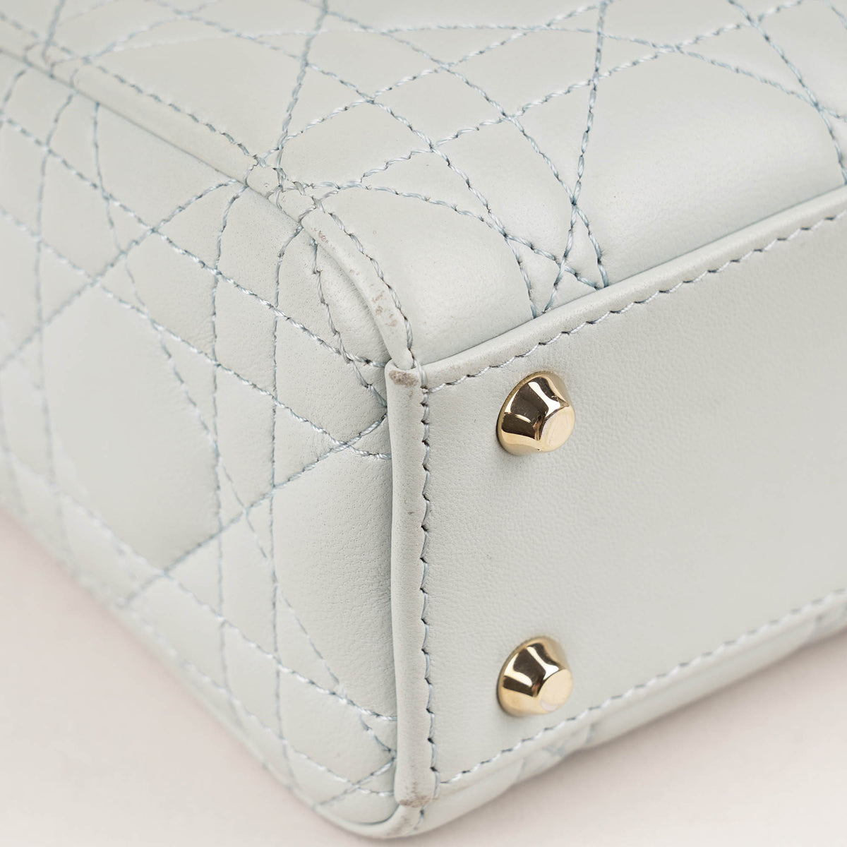 Mini Lady Dior Handbag Placid Blue Cannage Lambskin Leather image
