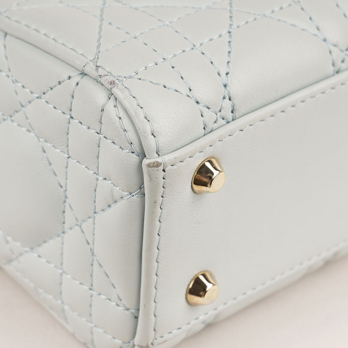 Mini Lady Dior Handbag Placid Blue Cannage Lambskin Leather image