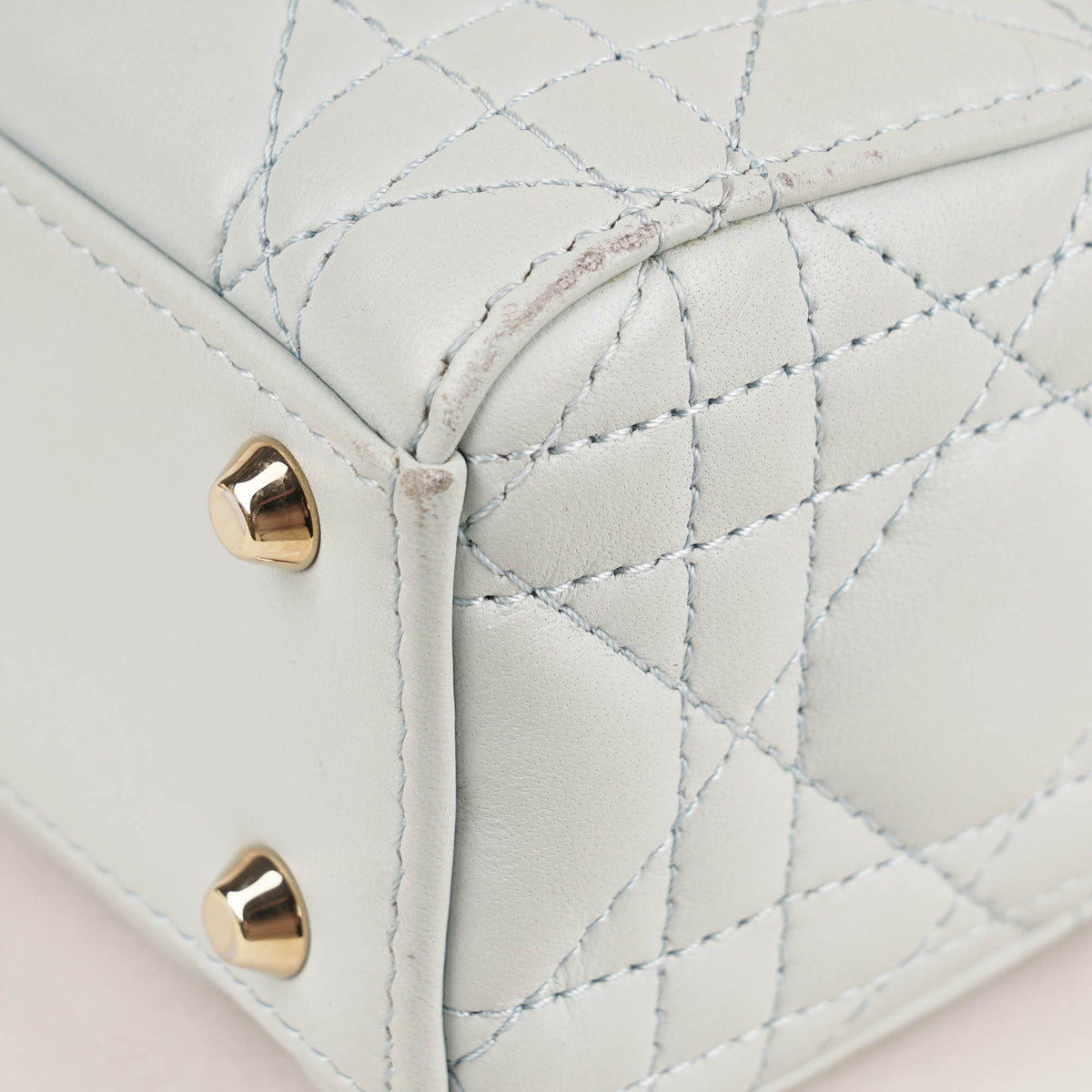 Mini Lady Dior Handbag Placid Blue Cannage Lambskin Leather image