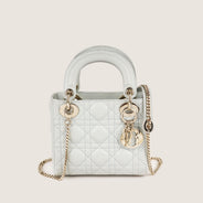 Mini Lady Dior Handbag Placid Blue Cannage Lambskin Leather thumbnail image