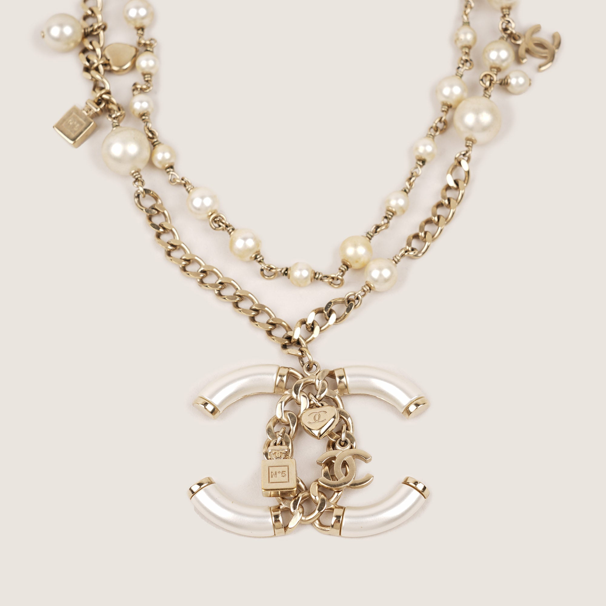 CC Faux Pearl Necklace