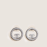 Round CC Crystal Earrings thumbnail image