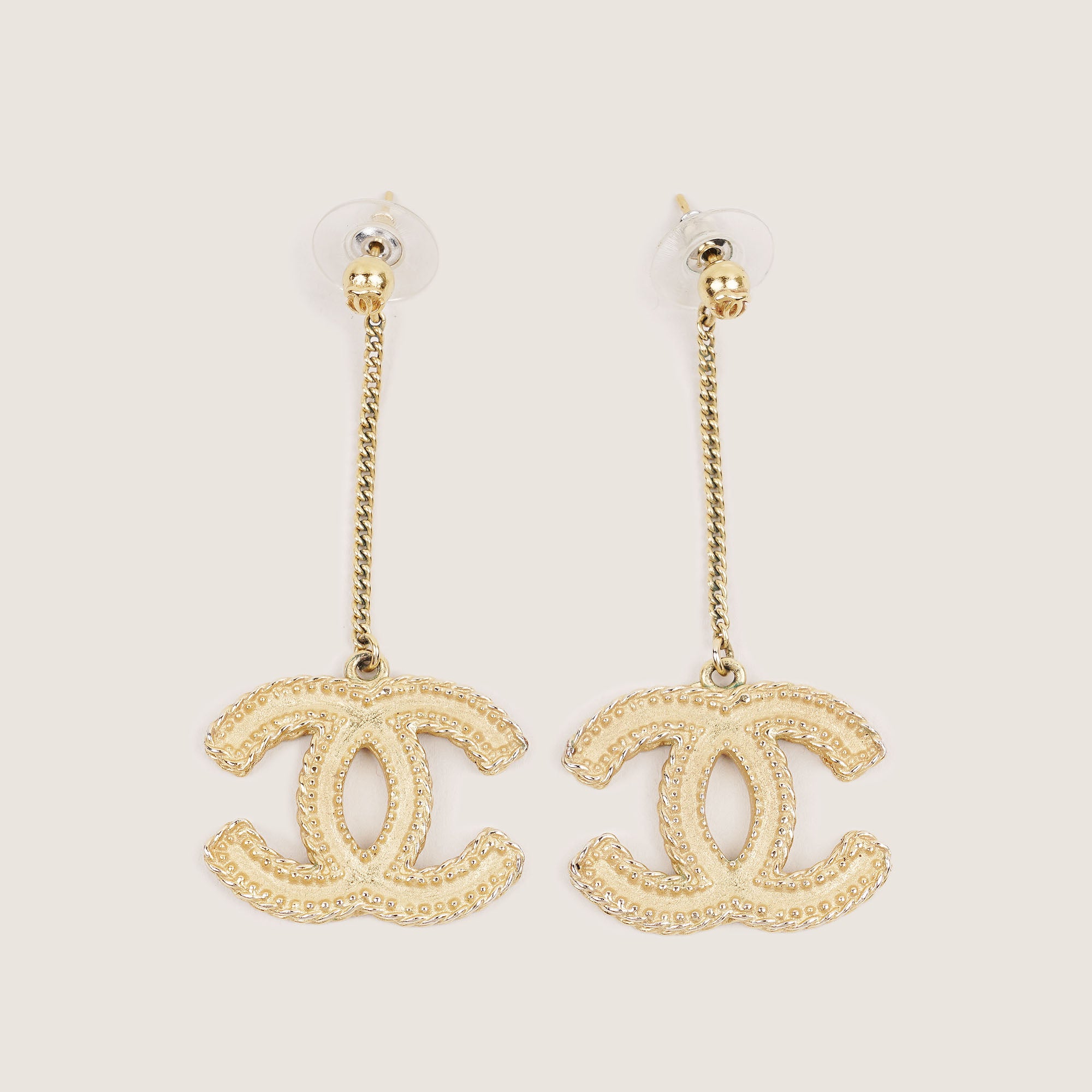 Large CC Drop Earrings image