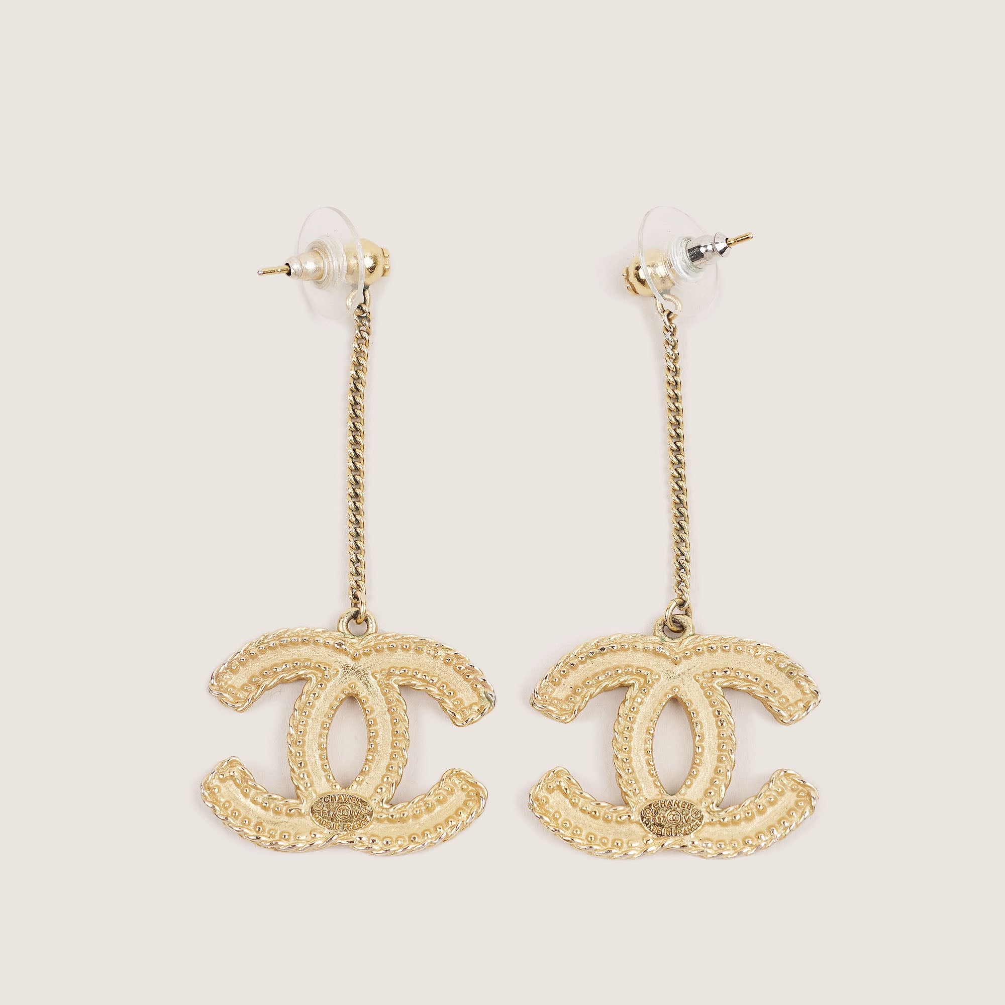 Large CC Drop Earrings image