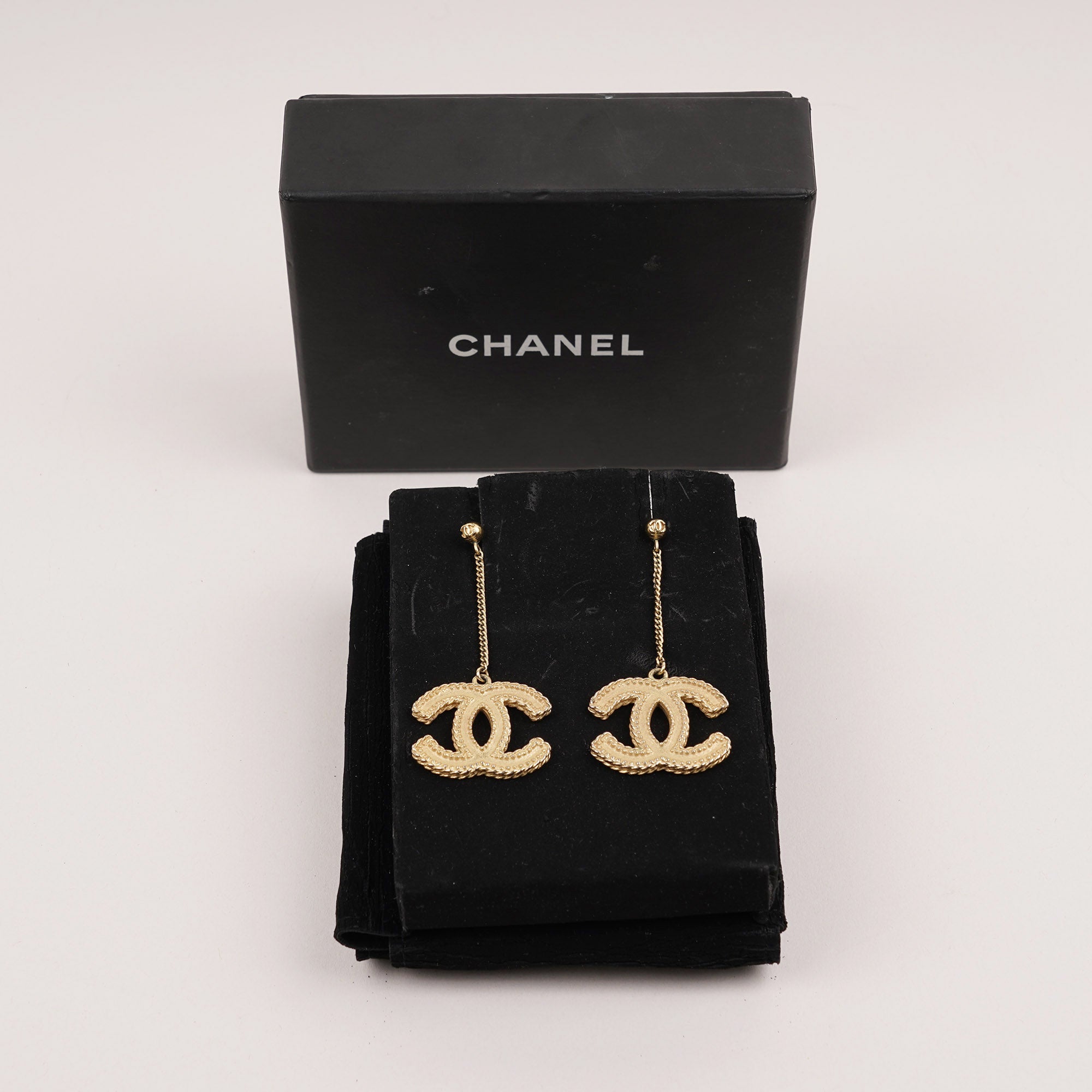 Large CC Drop Earrings image