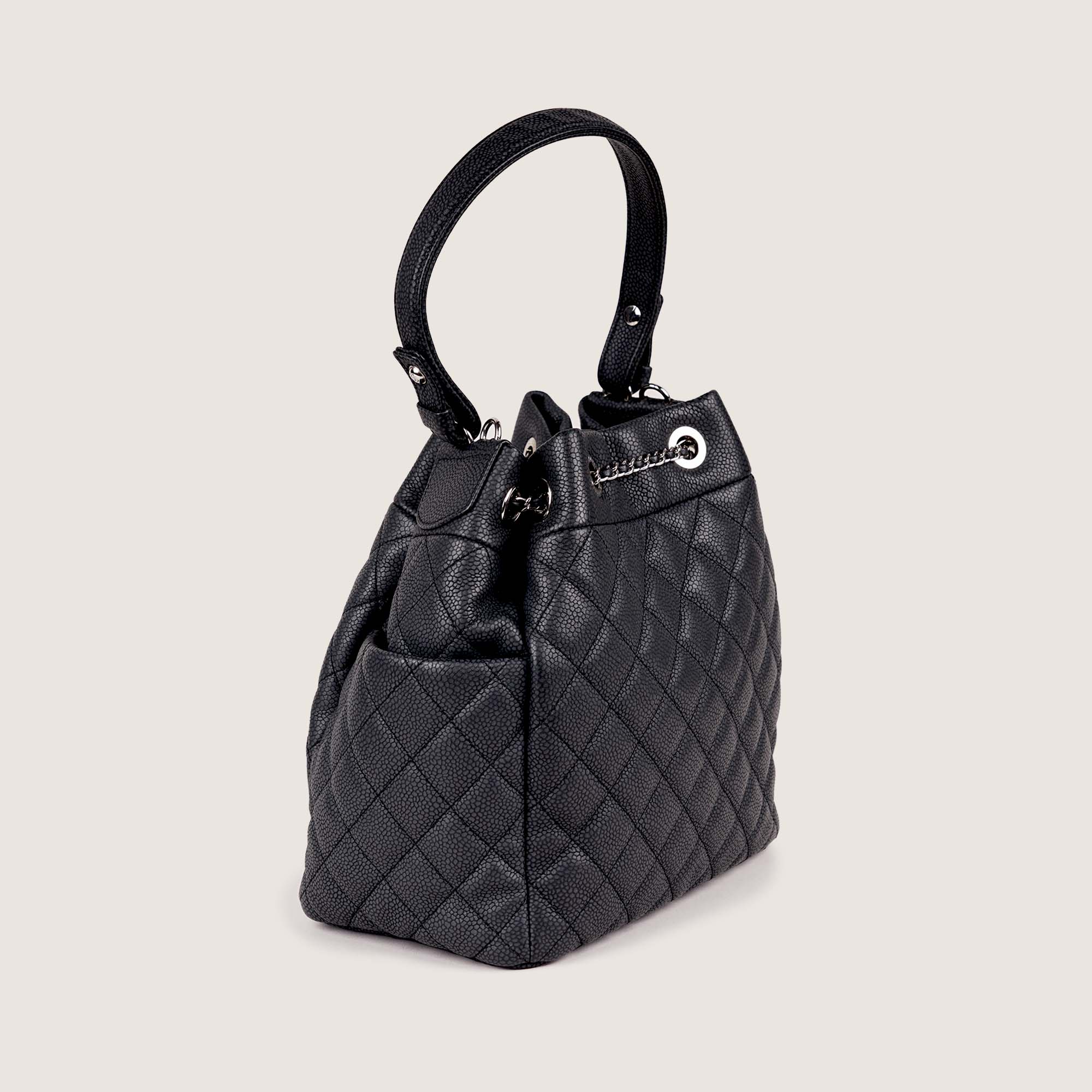 Drawsting Chain Bucket Bag