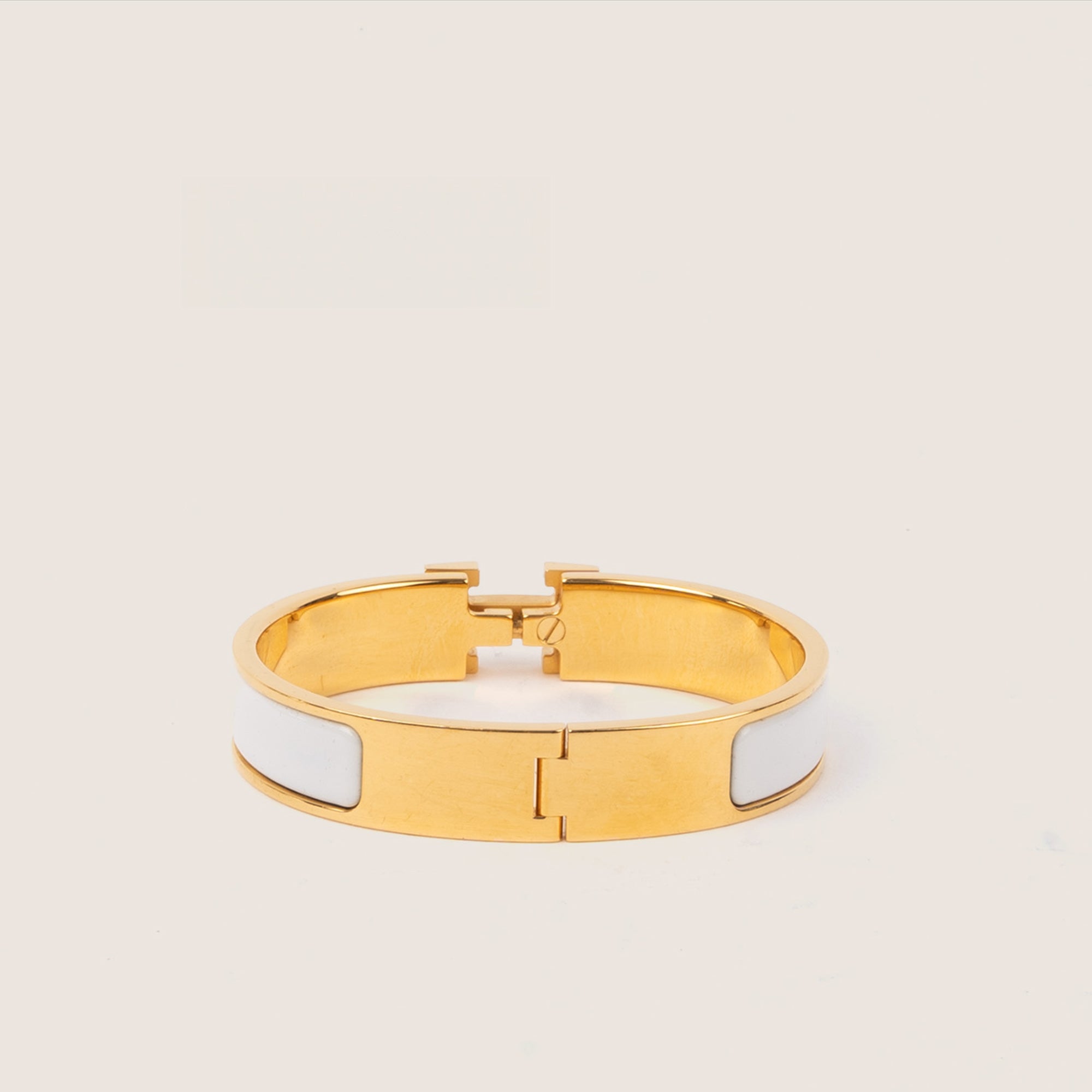 Clic H Narrow White & Gold - HERMÈS - Affordable Luxury image