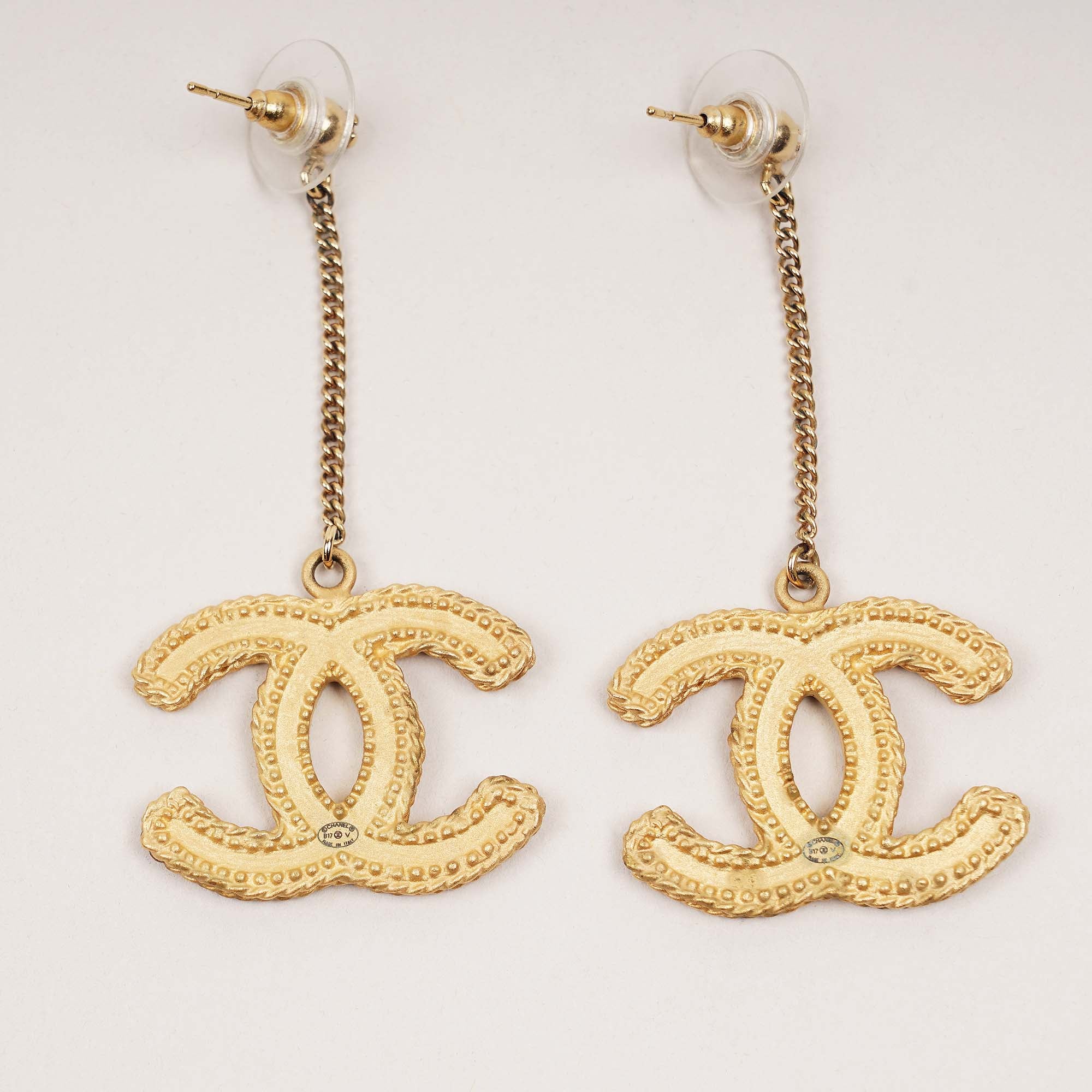 Large CC Drop Earrings image