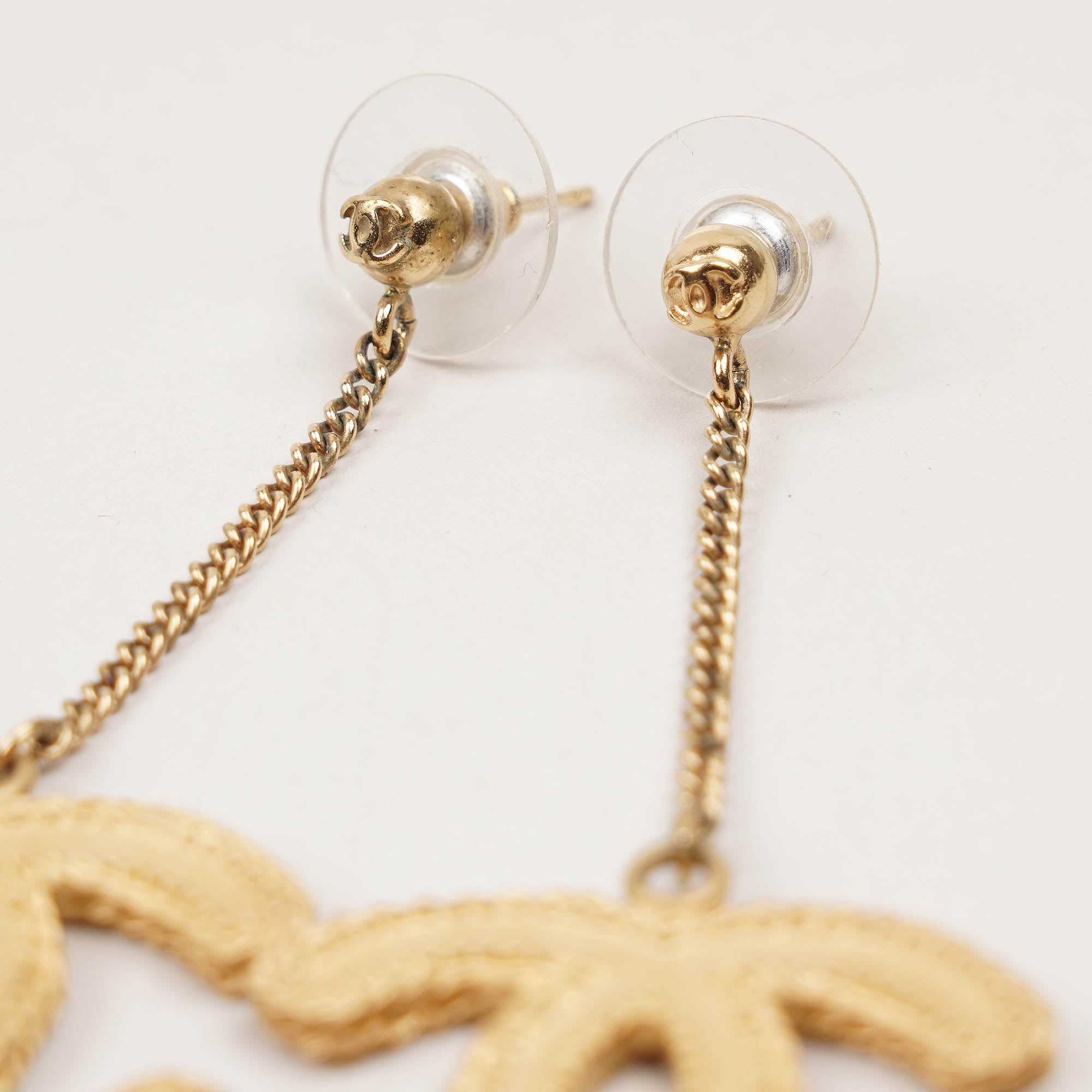 Large CC Drop Earrings image