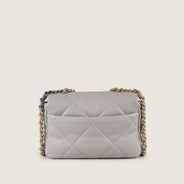 Chanel Small 19 Flap Bag Grey Leather thumbnail image