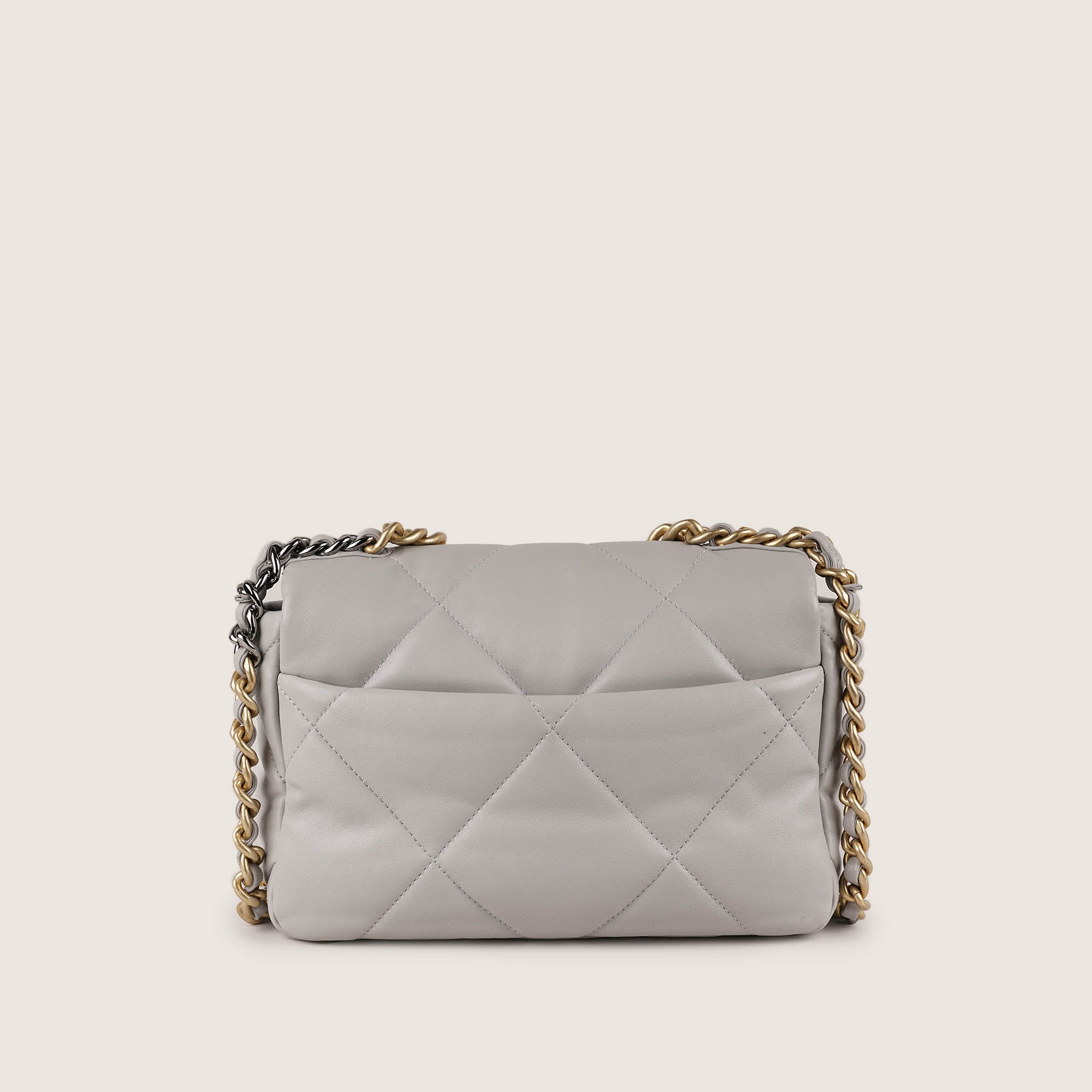 Chanel Small 19 Flap Bag Grey Leather image