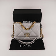 Chanel Small 19 Flap Bag Grey Leather thumbnail image