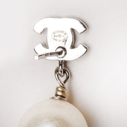 Small CC Crystal Faux Pearl Earrings thumbnail image