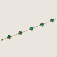 Vintage Alhambra Bracelet 5 motifs Malachite/18k Gold thumbnail image