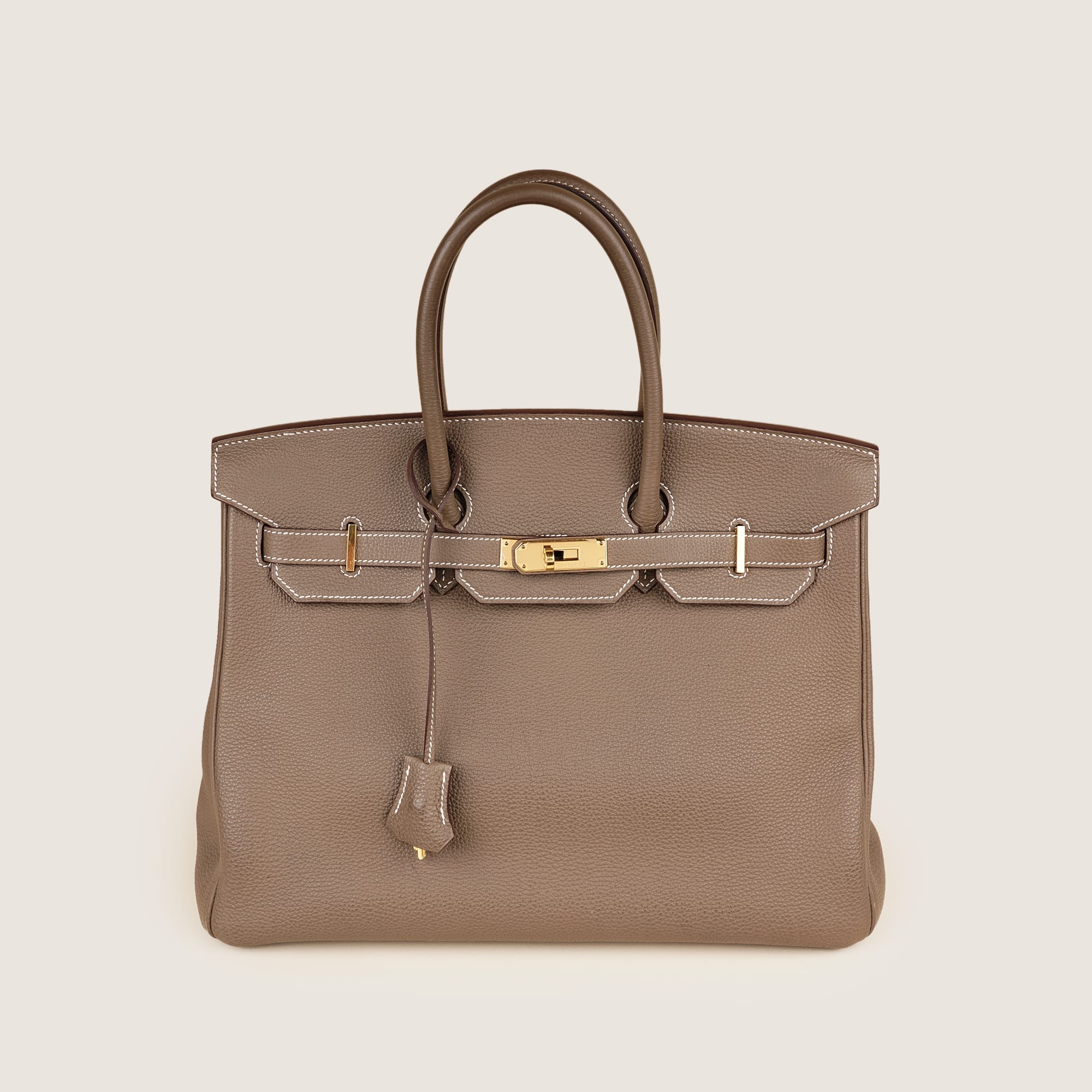 Birkin 35 Etoupe Handbag - HERMÈS - Affordable Luxury image