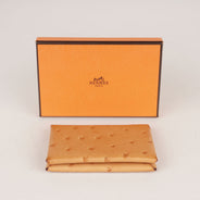 Calvi Duo Compact Card Holder Ostrich Leather - HERMÈS - Affordable Luxury thumbnail image