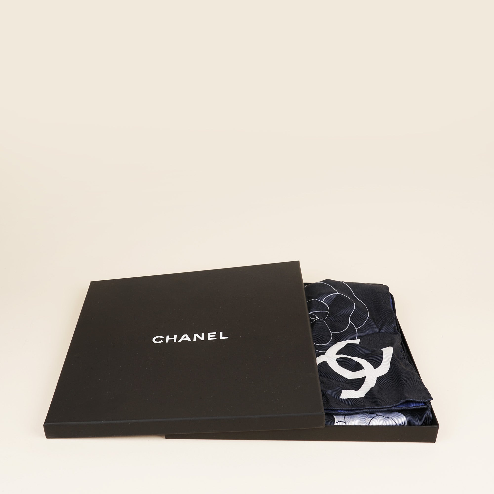 Camellia Silk Scarf 90 - CHANEL - Affordable Luxury image