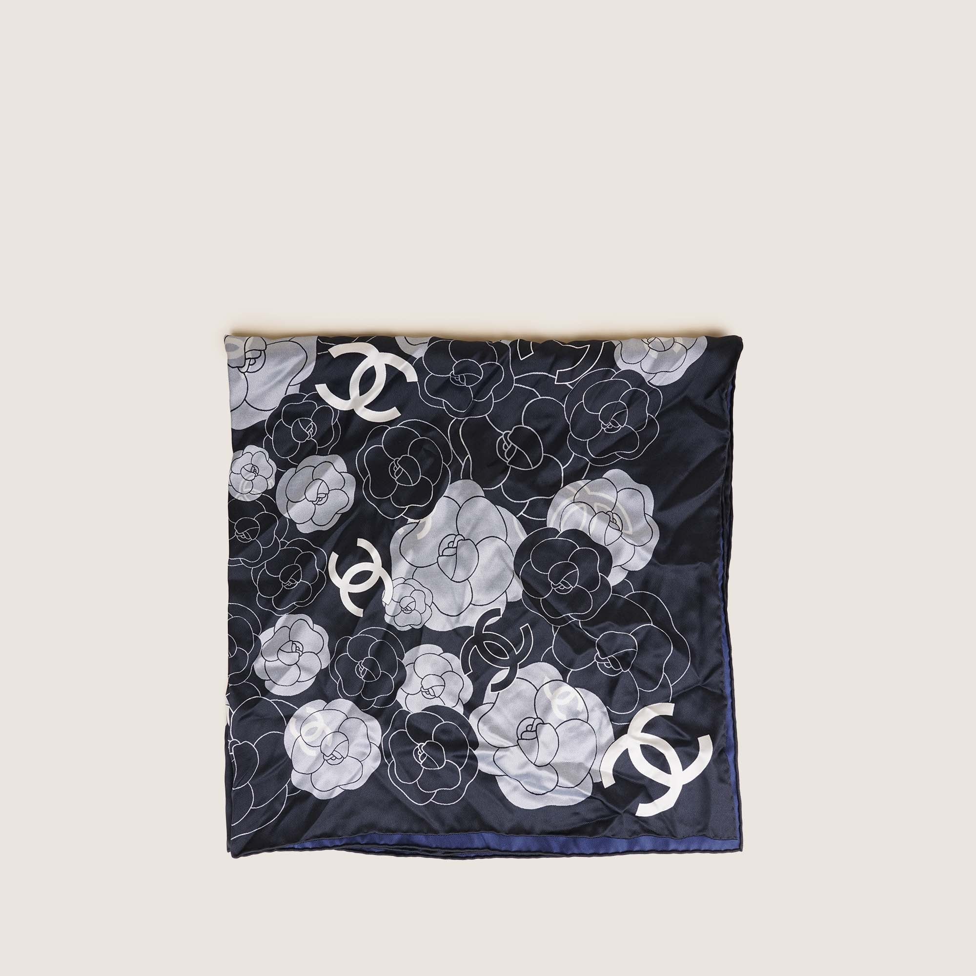 Camellia Silk Scarf 90 - CHANEL - Affordable Luxury image