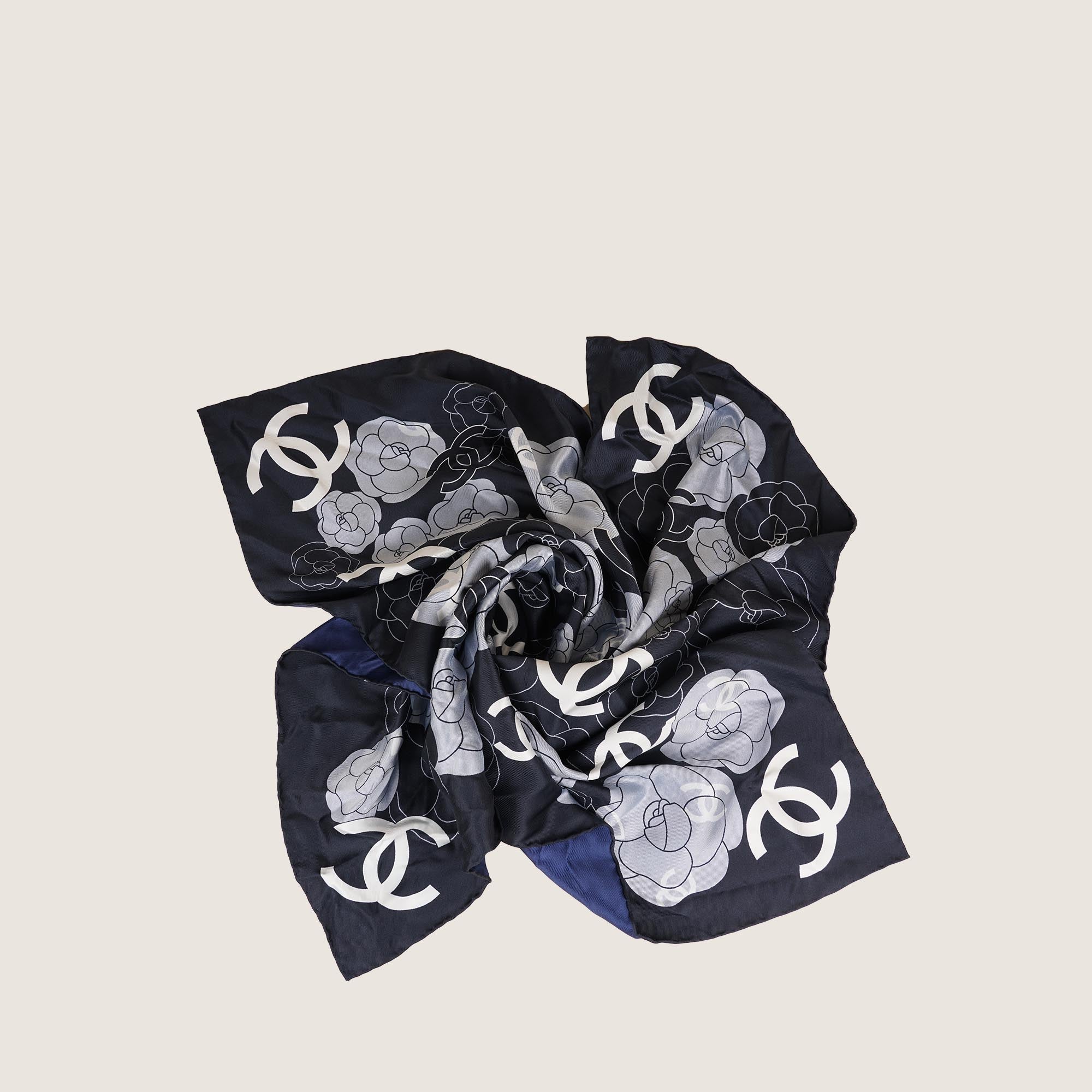 Camellia Silk Scarf 90 - CHANEL - Affordable Luxury image