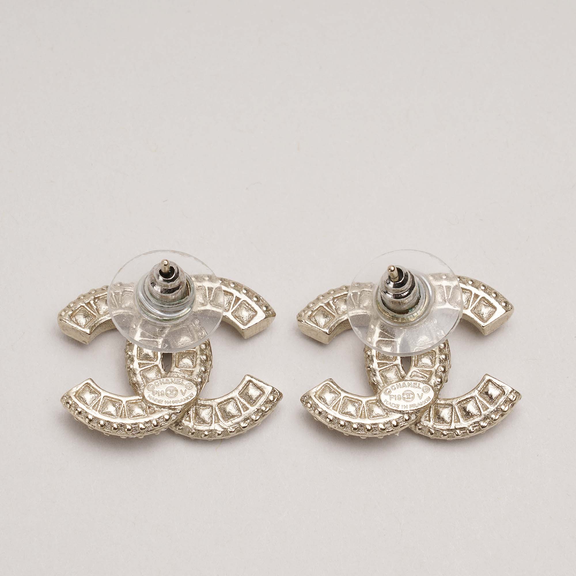 CC Crystal Stud Earrings - CHANEL - Affordable Luxury image