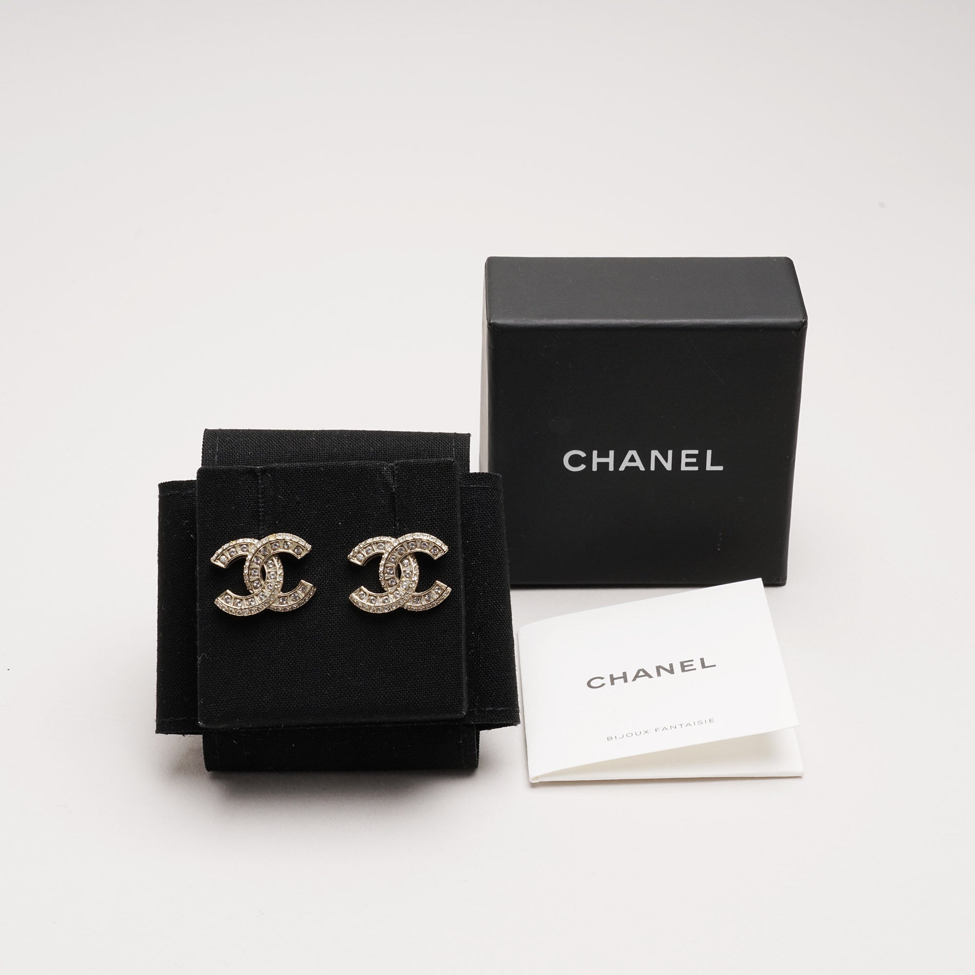 CC Crystal Stud Earrings - CHANEL - Affordable Luxury image
