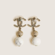 CC Marble Drop Earrings - CHANEL - Affordable Luxury thumbnail image