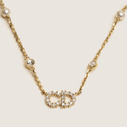 CD Pearl Crystal Necklace - CHRISTIAN DIOR - Affordable Luxury thumbnail image