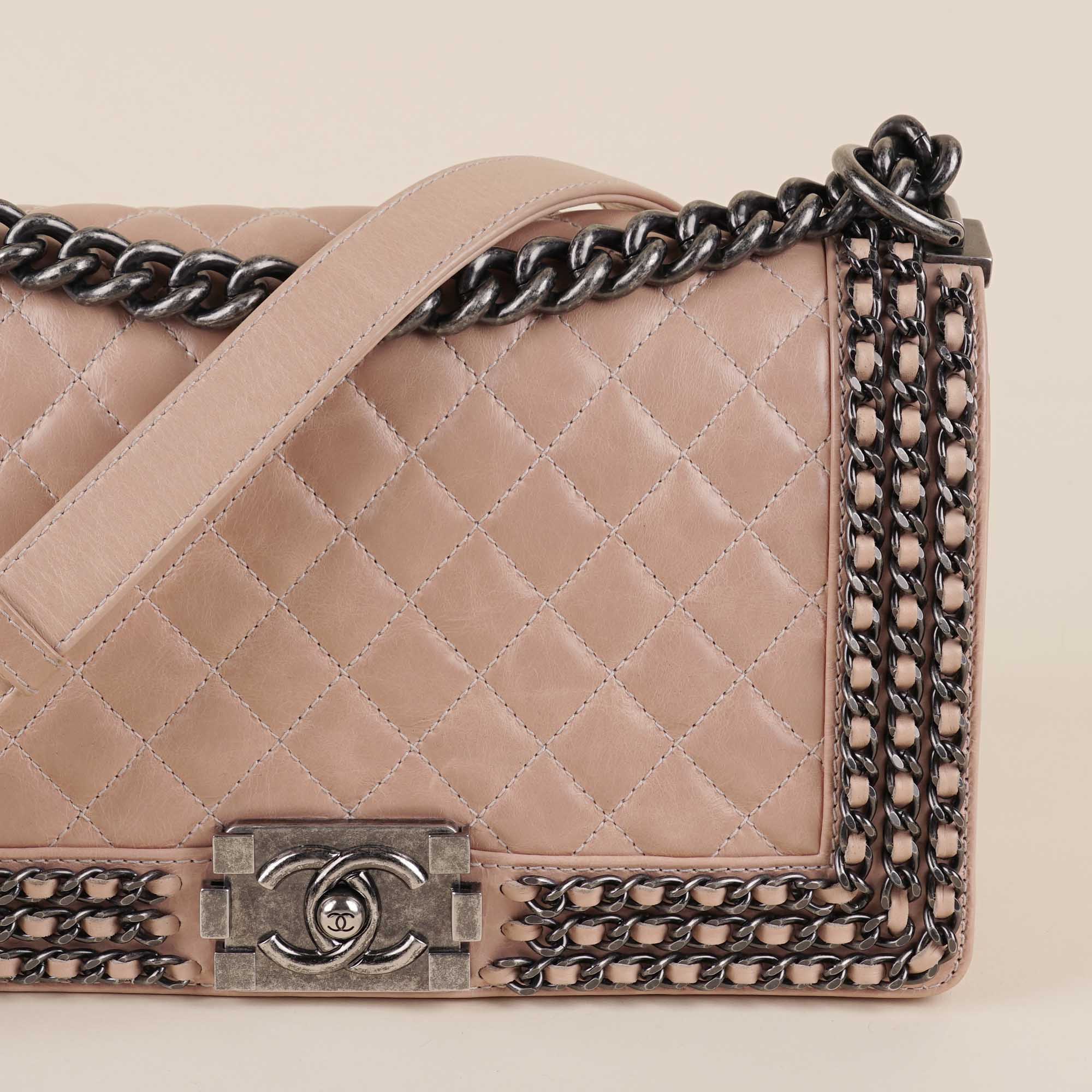 Chain Embellished Old Medium Boy Bag - CHANEL - Affordable Luxury image