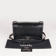 Chanel Old Medium Boy Bag Black Lambskin - CHANEL - Affordable Luxury thumbnail image
