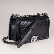 Chanel Old Medium Boy Bag Black Lambskin - CHANEL - Affordable Luxury thumbnail image