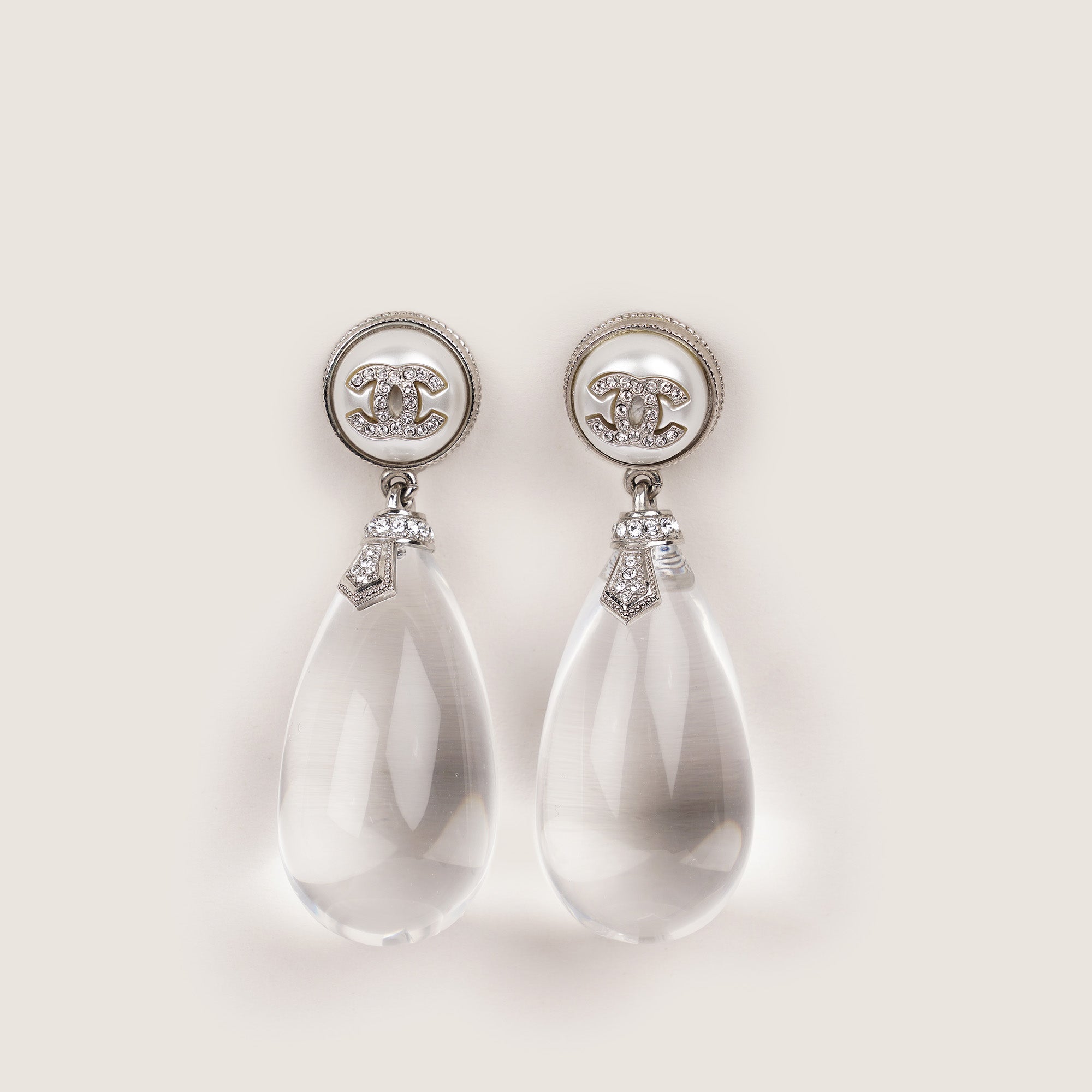 Chanel XL Crystal Drop Earrings - CHANEL - Affordable Luxury